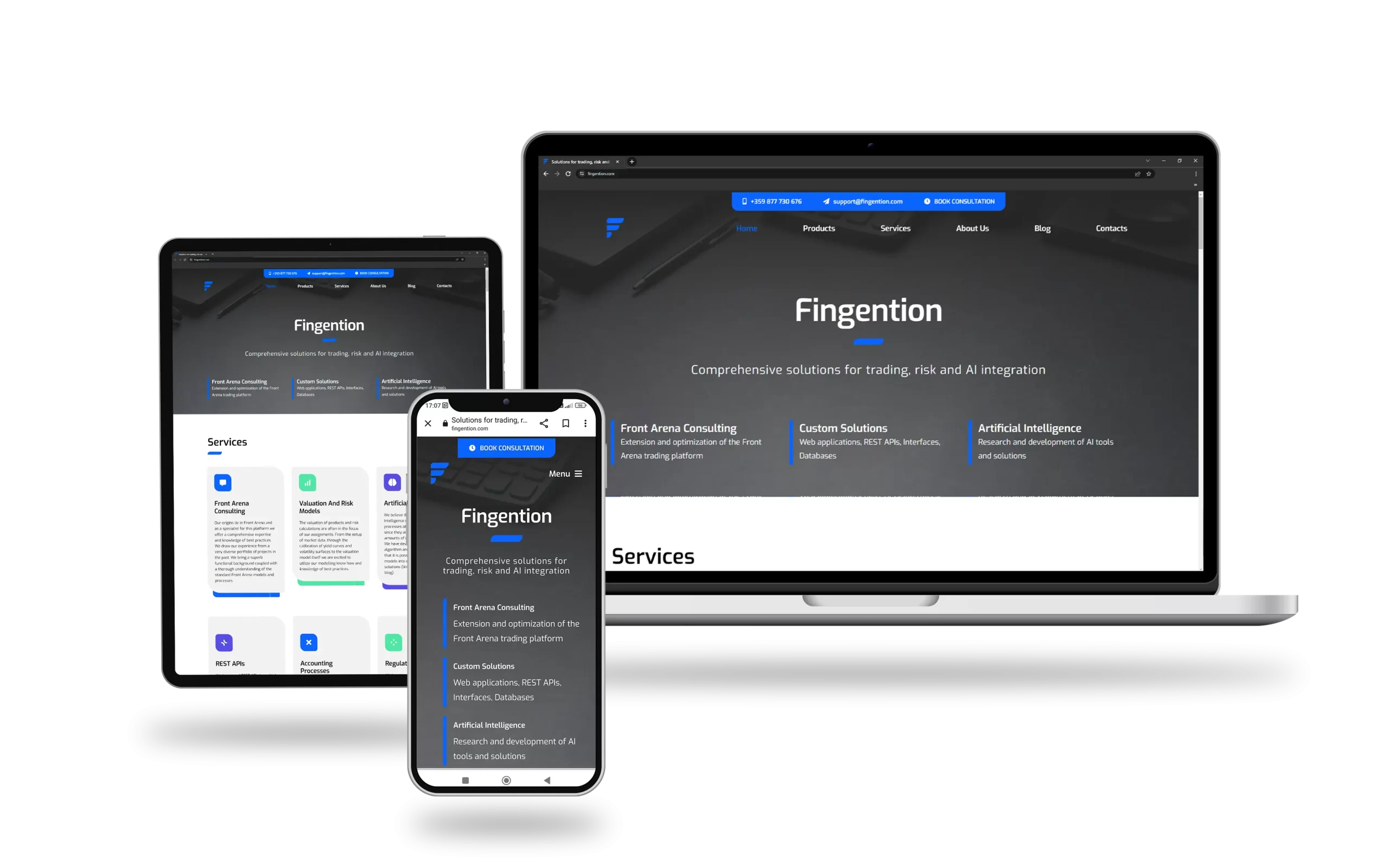 Изработка на уеб сайт за -------- с responsive дизайн за мобилни устройства, таблет и десктоп.